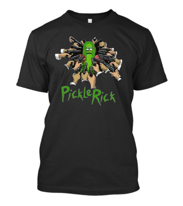 Pickle Rick Surrounded By Guns John Wick Baba Yaga Style T-Shirt