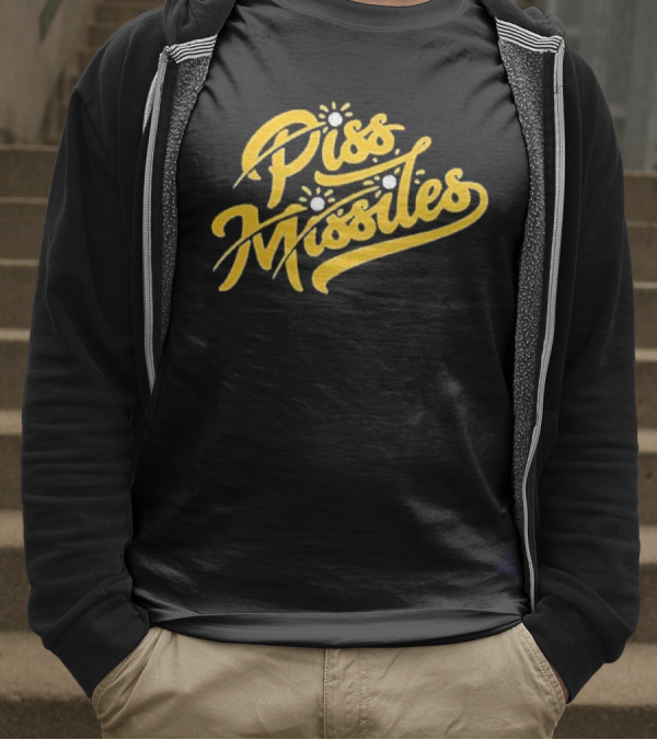 Piss Missiles Baseball Text Style With Splash Effects T-Shirt