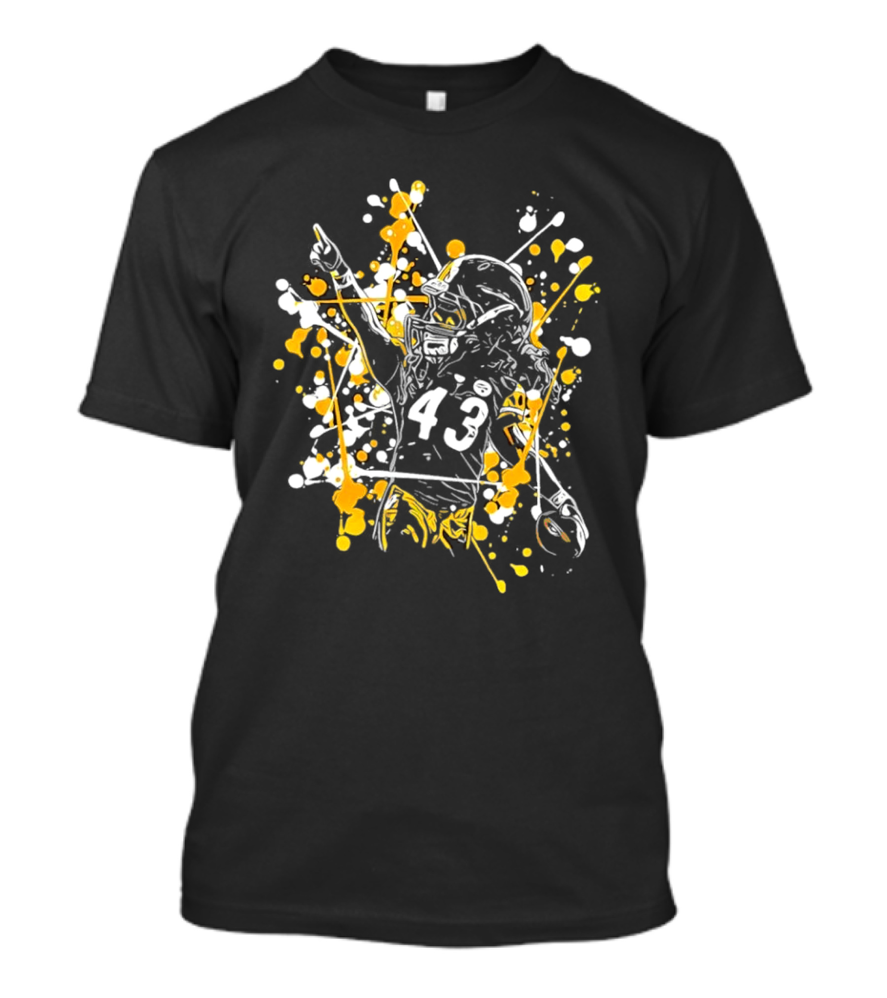 Pittsburgh Steelers Number 43 Splash Celebratory Pose T-Shirt