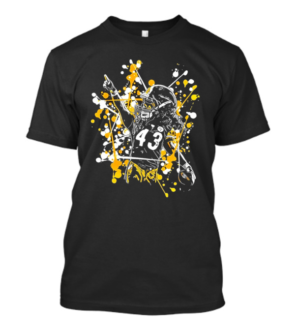Pittsburgh Steelers Number 43 Splash Celebratory Pose T-Shirt