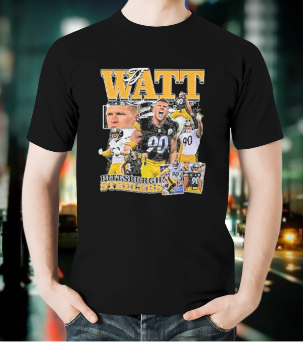 Pittsburgh Steelers TJ Watt 90 Collage T-Shirt
