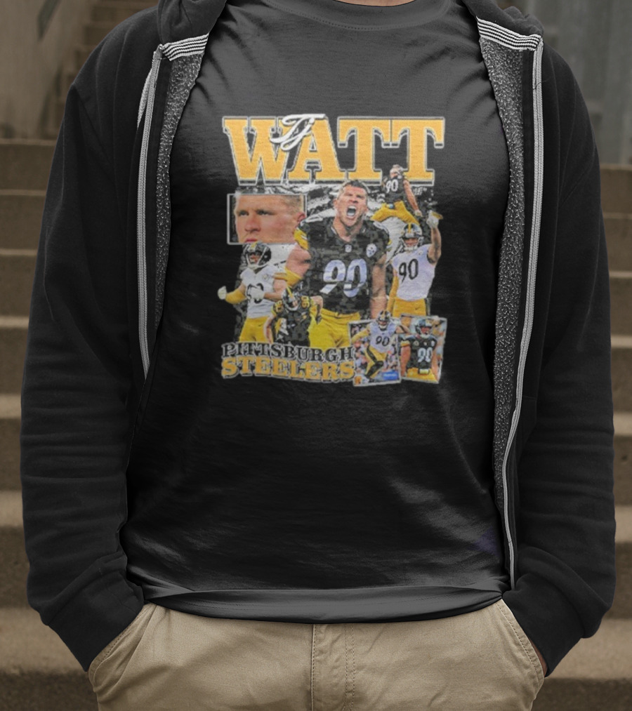 Pittsburgh Steelers TJ Watt 90 Collage T-Shirt