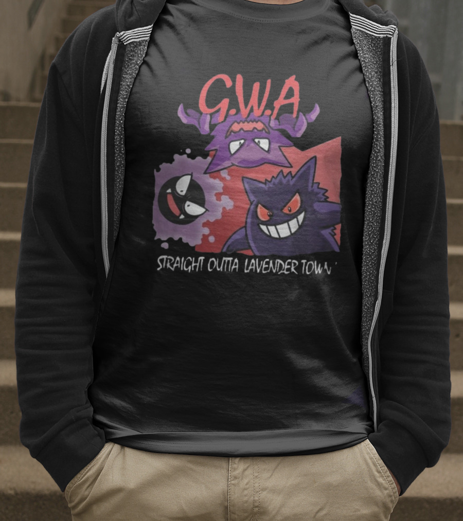 G.W.A Straight Outta Lavender Town Gengar Haunter Gastly T-Shirt
