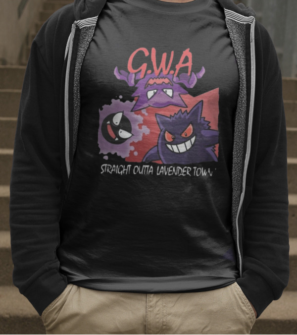 G.W.A Straight Outta Lavender Town Gengar Haunter Gastly T-Shirt