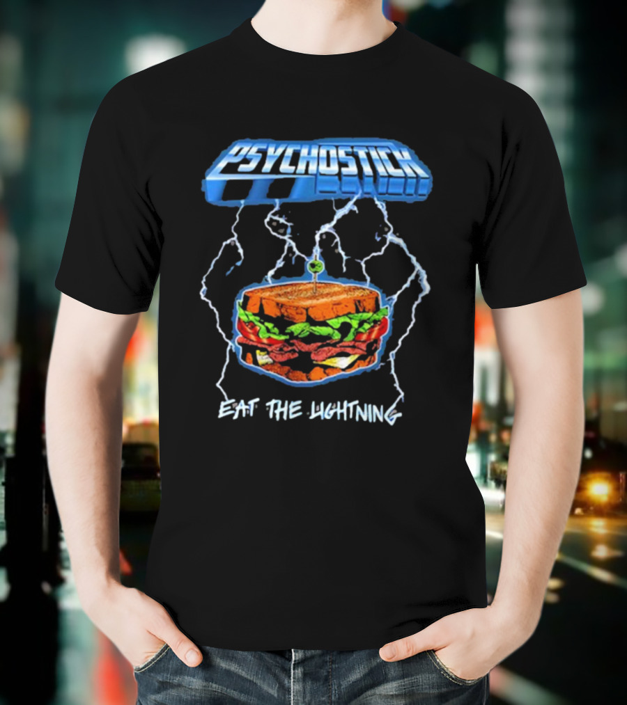 Psychostick Eat The Lightning Sandwich With Lightning Bolts T-Shirt