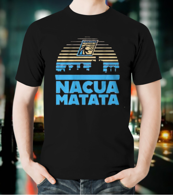 Nacua Matata Michigan Panthers Skyline Lion Icon T-Shirt