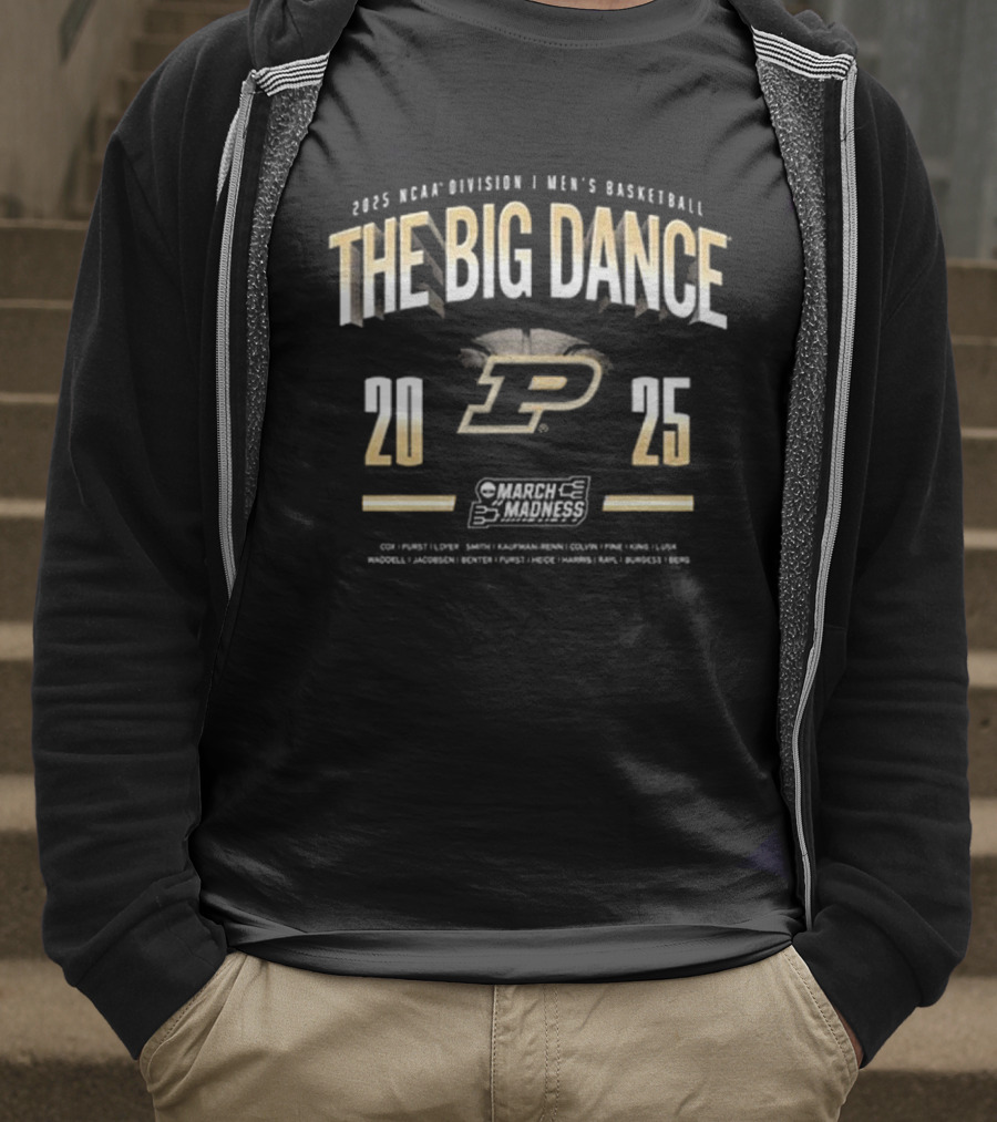 Purdue Boilermakers 2025 NCAA Men's Basketball The Big Dance T-Shirt