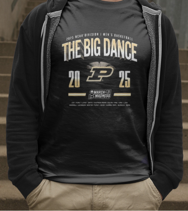 Purdue Boilermakers 2025 NCAA Men's Basketball The Big Dance T-Shirt