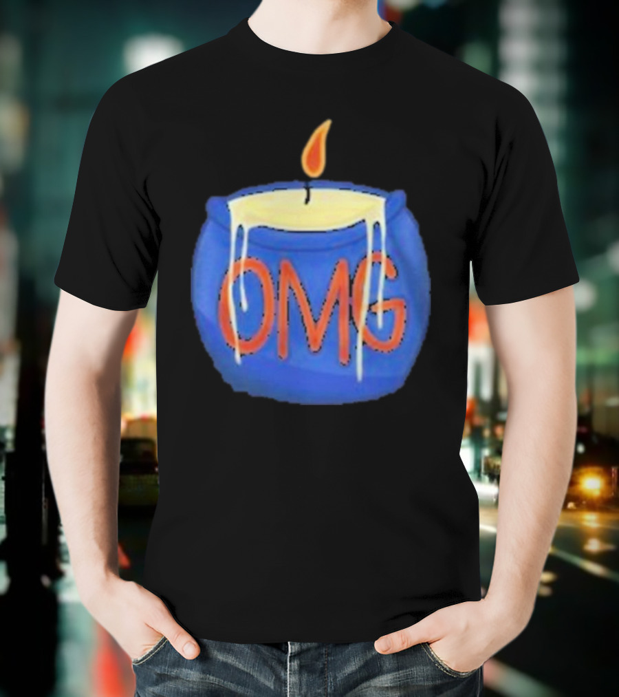 OMG Rally Candle Iconic Blue Wax Flame T-Shirt