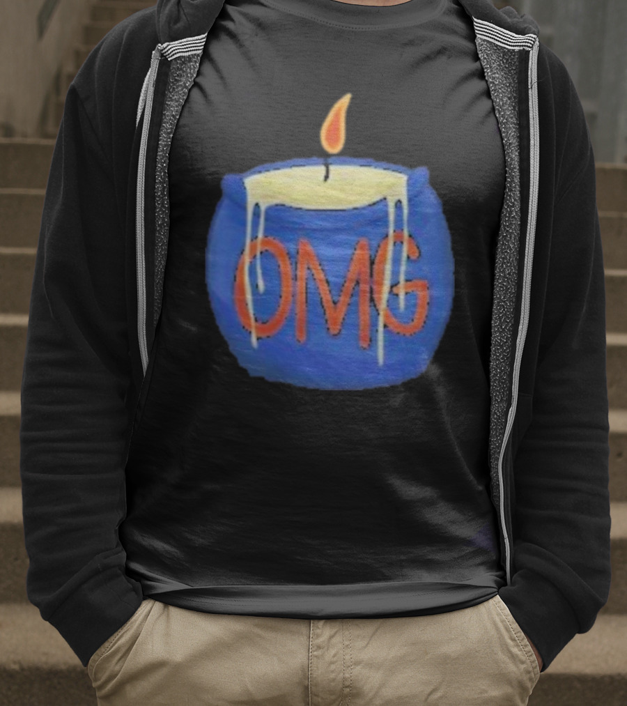 OMG Rally Candle Iconic Blue Wax Flame T-Shirt