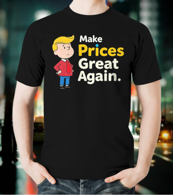 Make Prices Great Again Cartoon Character Red Tie Blue Pants T-Shirt