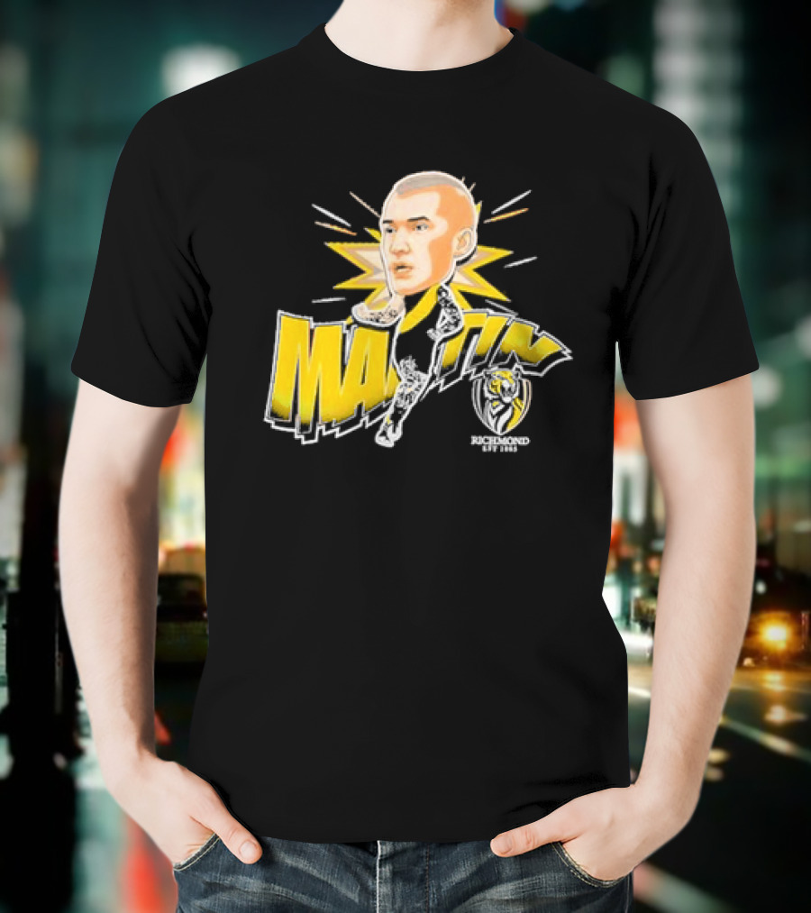 Richmond FC Dustin Martin Henrik Face With Yellow Highlights T-Shirt