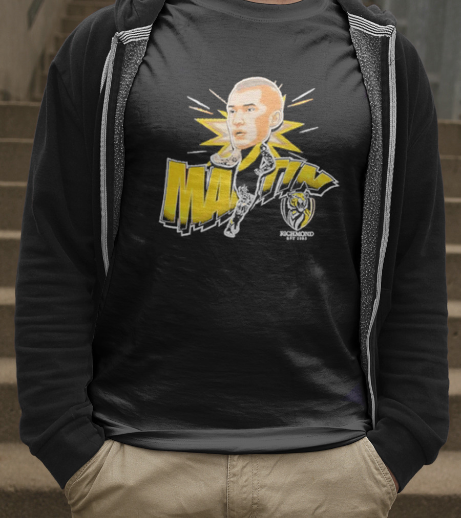 Richmond FC Dustin Martin Henrik Face With Yellow Highlights T-Shirt