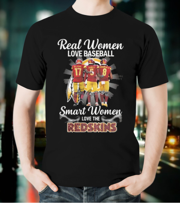 Real Women Love Baseball Smart Women Love The Redskins McLaurin Daniels Robinson Jr NFL 2025 T-Shirt