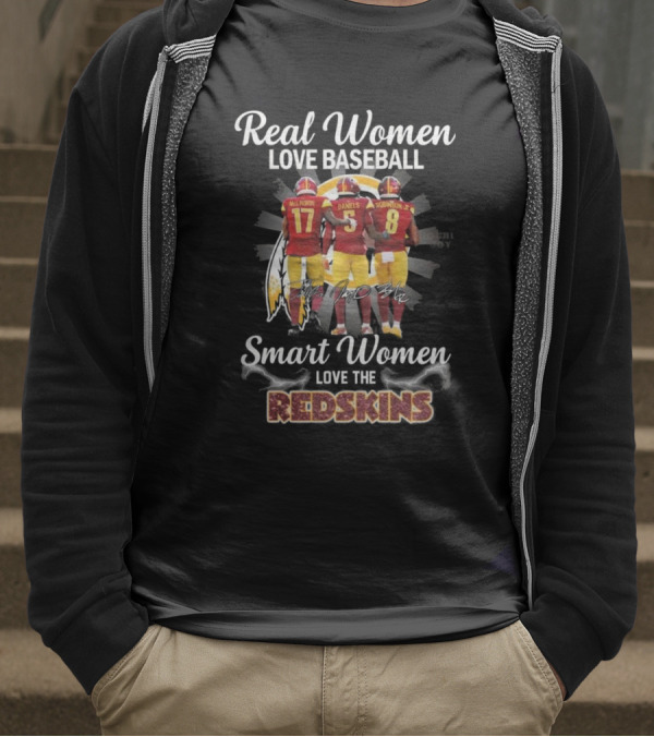 Real Women Love Baseball Smart Women Love The Redskins McLaurin Daniels Robinson Jr NFL 2025 T-Shirt