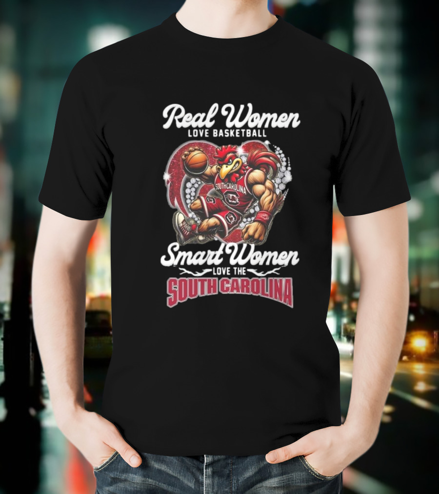 Real Women Love Basketball Smart Women Love The South Carolina Gamecocks T-Shirt