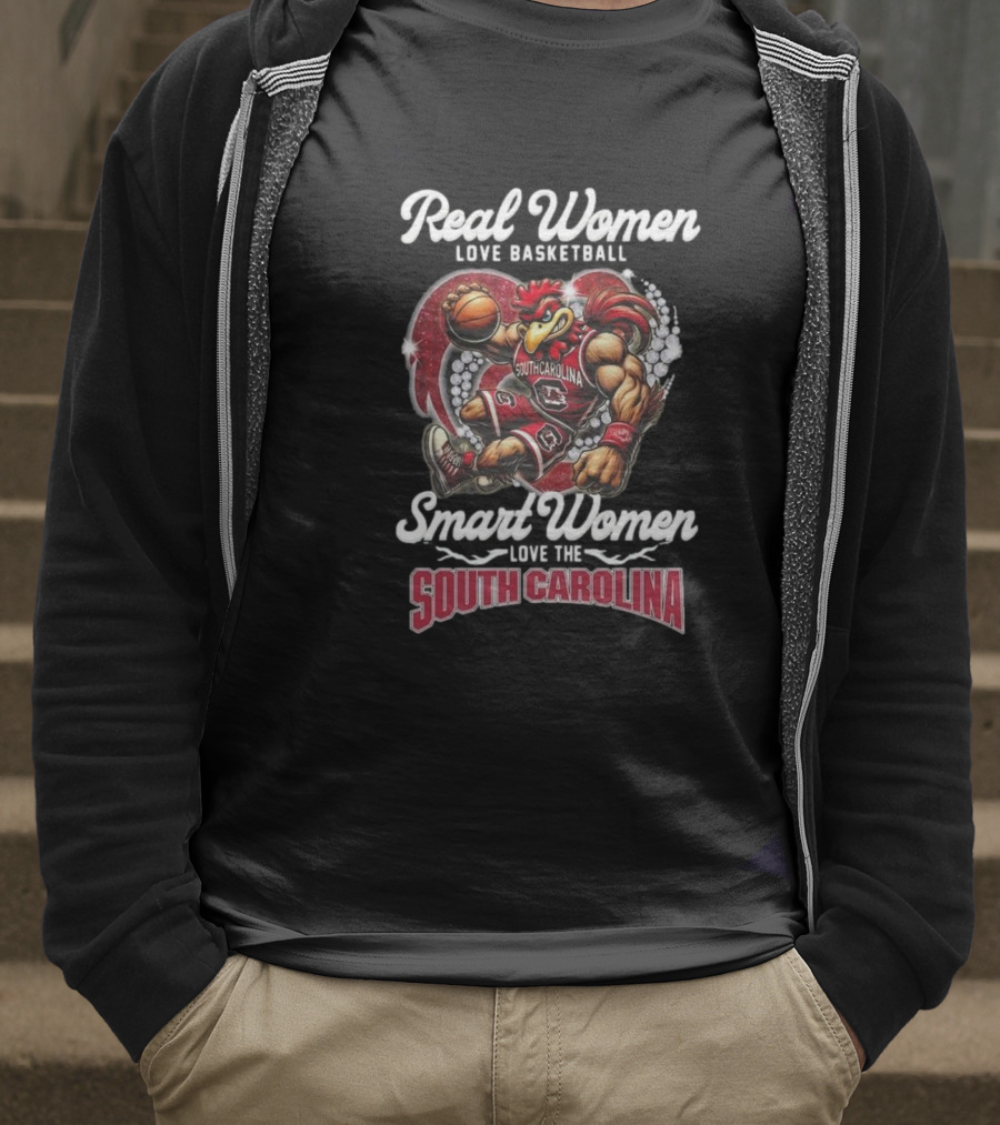Real Women Love Basketball Smart Women Love The South Carolina Gamecocks T-Shirt