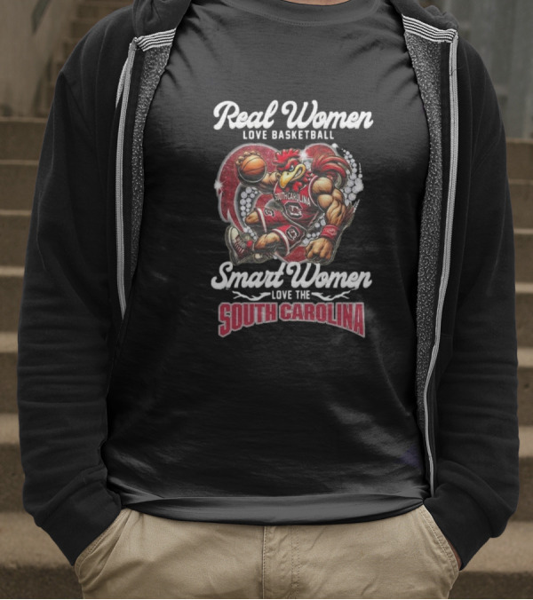 Real Women Love Basketball Smart Women Love The South Carolina Gamecocks T-Shirt