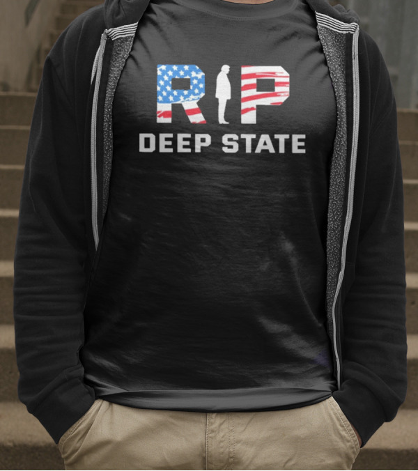 RIP Deep State American Flag Silhouette T-Shirt