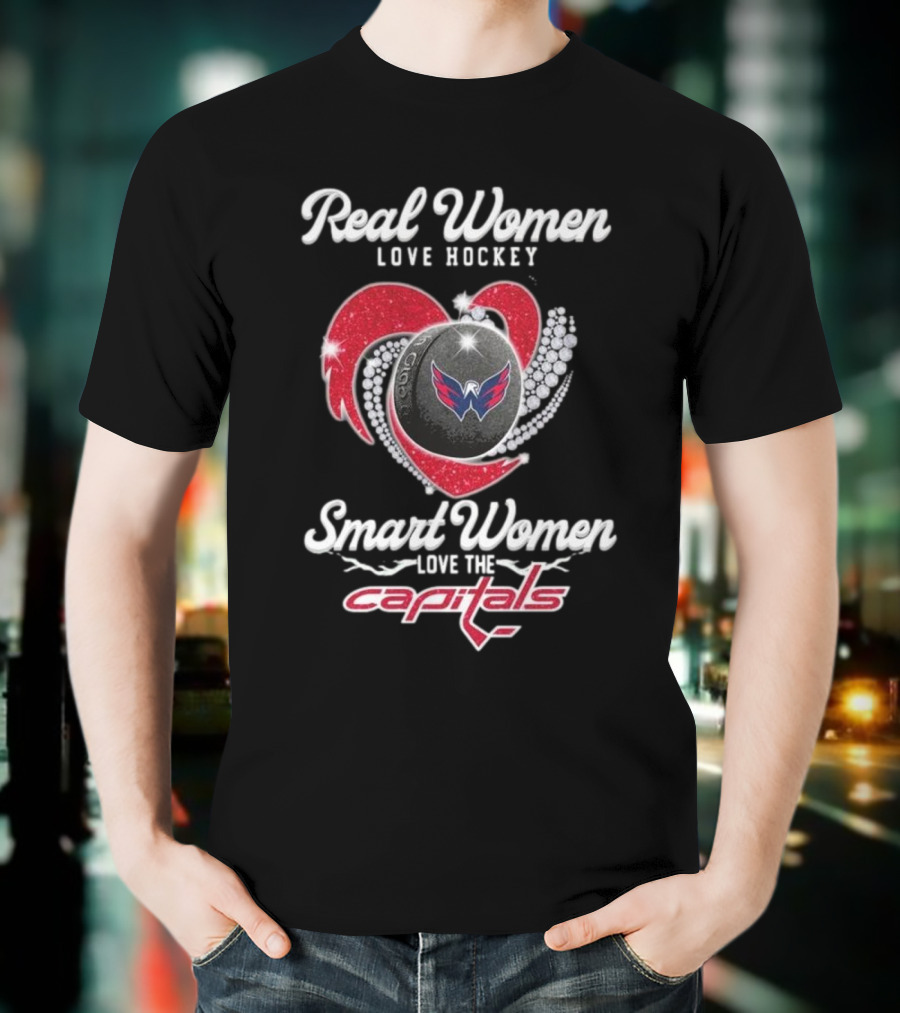 Real Women Love Hockey Smart Women Love The Capitals Washington 2025 T-Shirt