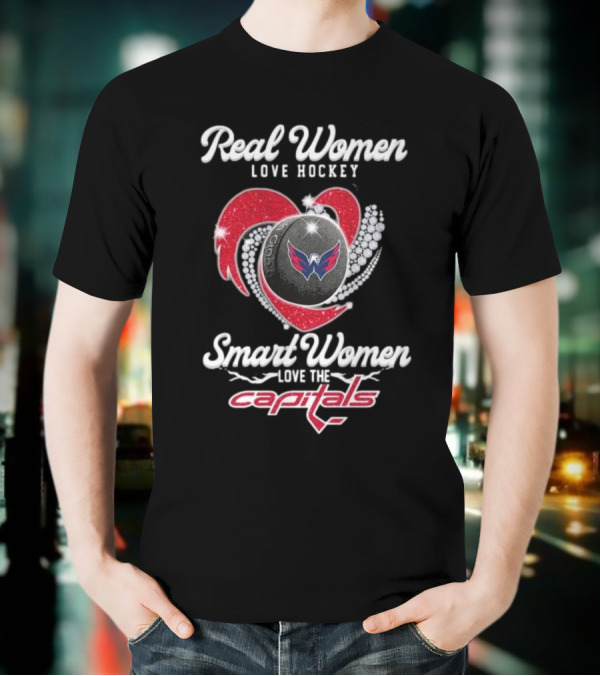 Real Women Love Hockey Smart Women Love The Capitals Washington 2025 T-Shirt