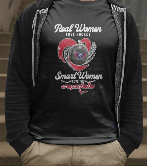 Real Women Love Hockey Smart Women Love The Capitals Washington 2025 T-Shirt