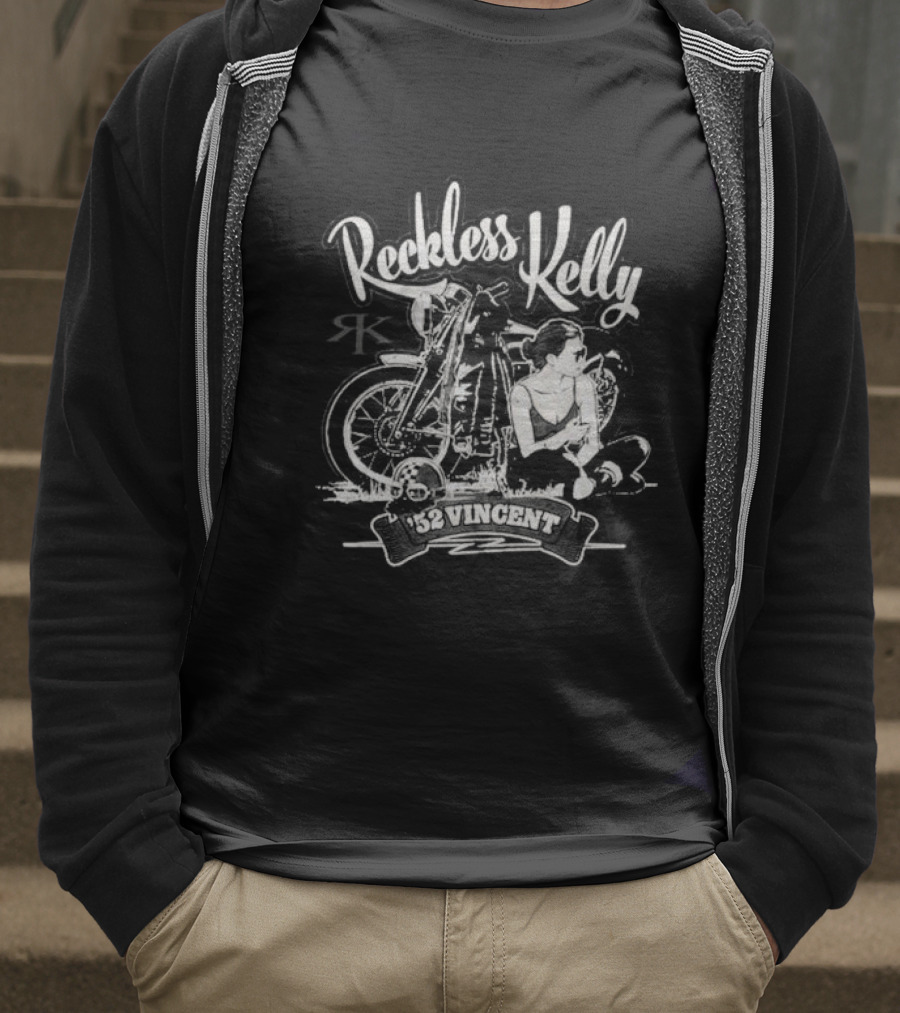 Reckless Kelly Motorcycle Texas Hunks Adventure 52 Vincent T-Shirt