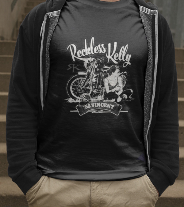 Reckless Kelly Motorcycle Texas Hunks Adventure 52 Vincent T-Shirt