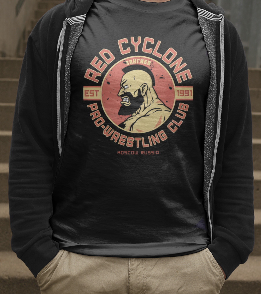 Red Cyclone Zangief Pro Wrestling Club Est 1991 Moscow Russia T-Shirt