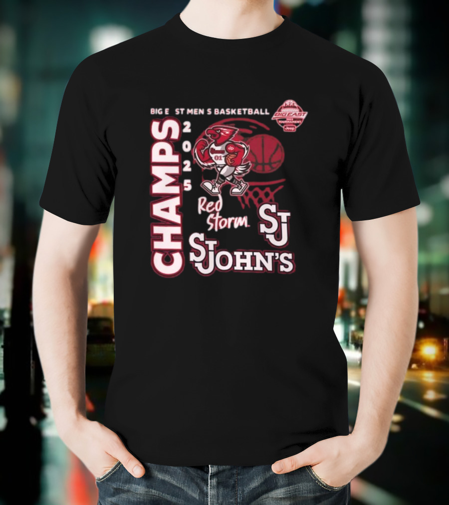 Big East Men's Basketball 2025 Champs St. John's Red Storm T-Shirt