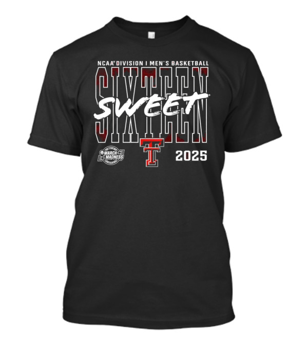 NCAA Division I Men's Basketball Sweet Sixteen 2025 Texas Tech Red Raiders March Madness T-Shirt
