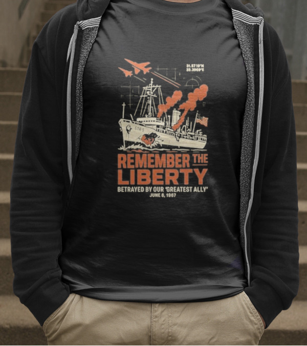 Remember The Liberty Betrayed By Our ‘Greatest Ally’ June 8 1967 With Warship And Planes T-Shirt