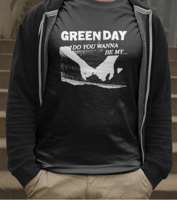 Green Day Do You Wanna Be My Valentine's Day Hand Holding Hearts T-Shirt