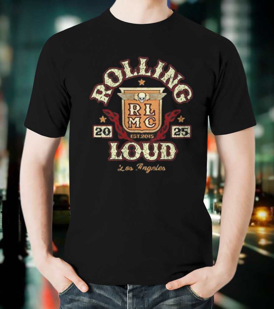 Rolling Loud RLMC Los Angeles 25 Moto Crest 2015 T-Shirt