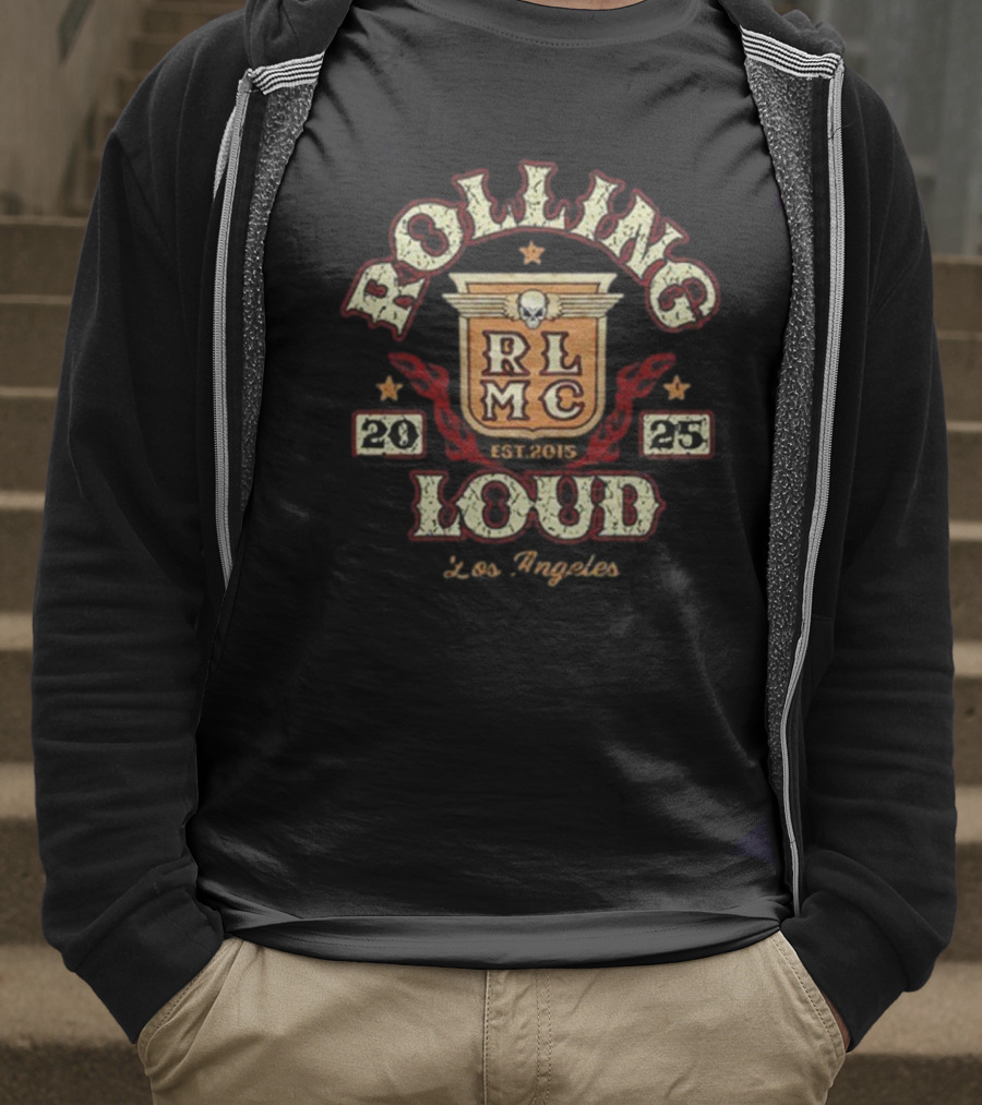 Rolling Loud RLMC Los Angeles 25 Moto Crest 2015 T-Shirt
