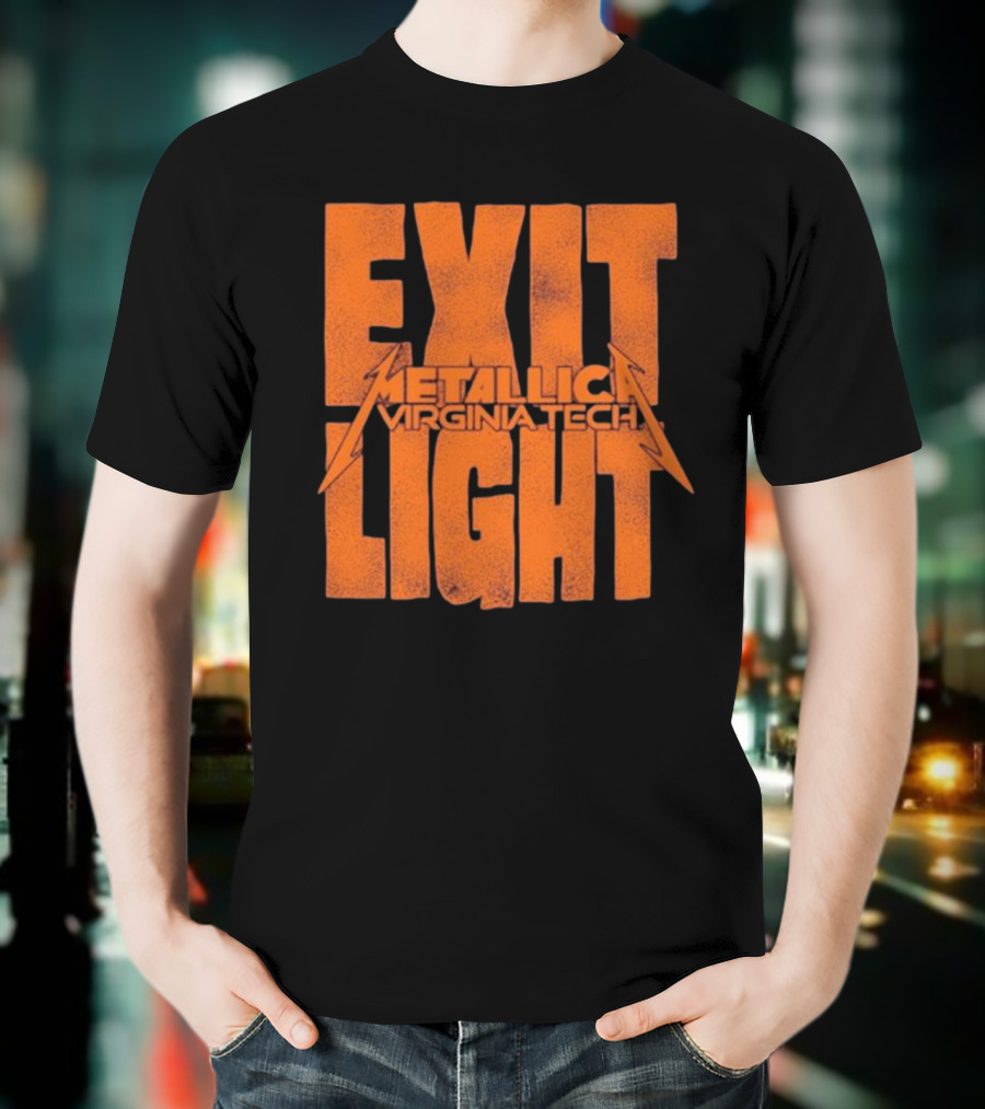 EXIT LIGHT METALLICA VIRGINIA TECH RETRO BRAND MAROON HOKIES T-Shirt