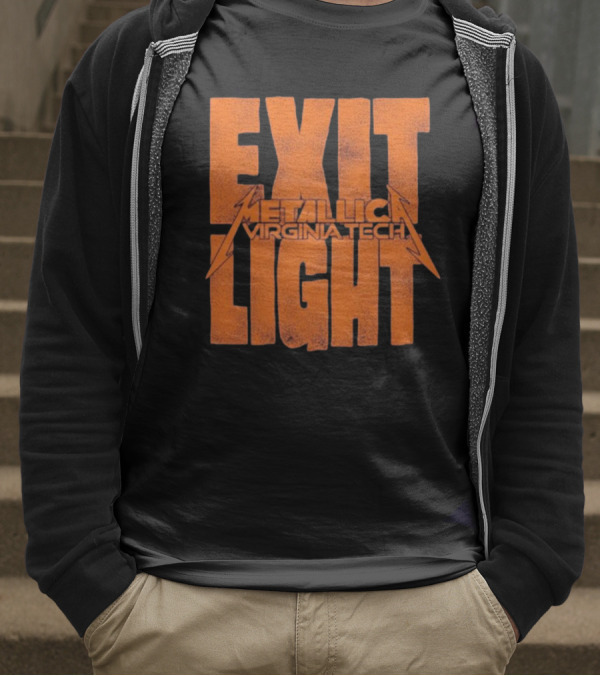 EXIT LIGHT METALLICA VIRGINIA TECH RETRO BRAND MAROON HOKIES T-Shirt