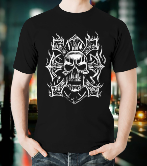 Revenge Ghostrider Flaming Skull Emblem T-Shirt