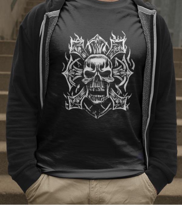 Revenge Ghostrider Flaming Skull Emblem T-Shirt