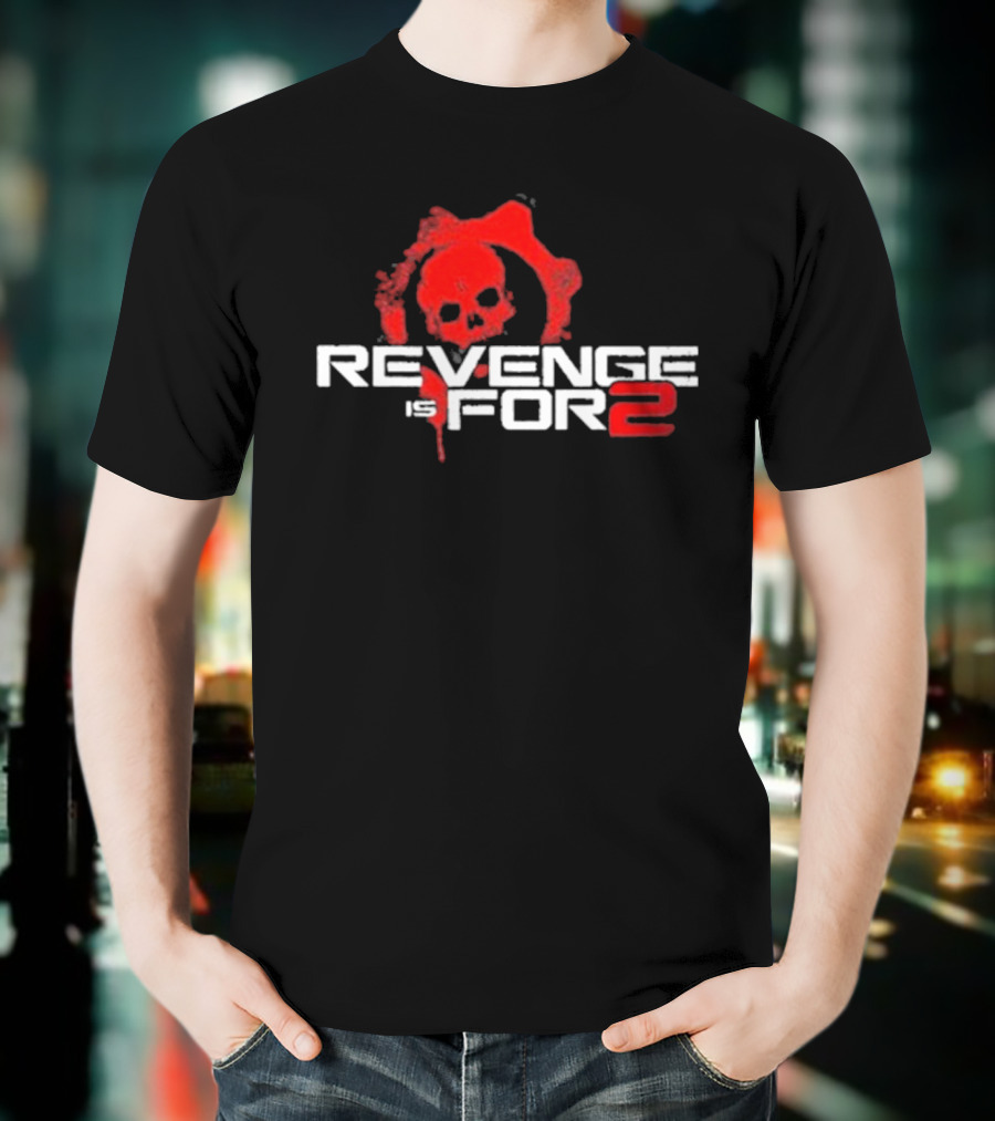 Revenge For 2 Skull Emblem Blood Splatter T-Shirt