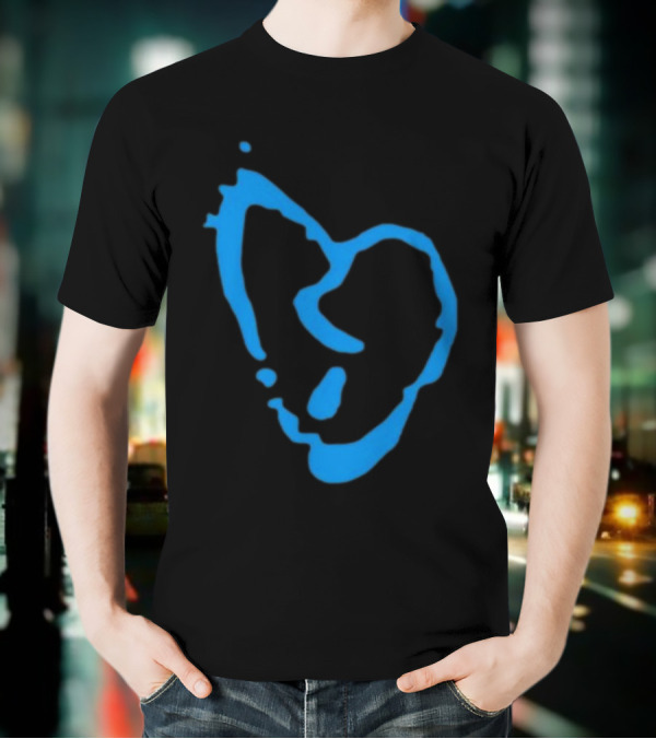 Revenge Lightning Heartbreak Blue Broken Heart Outline T-Shirt