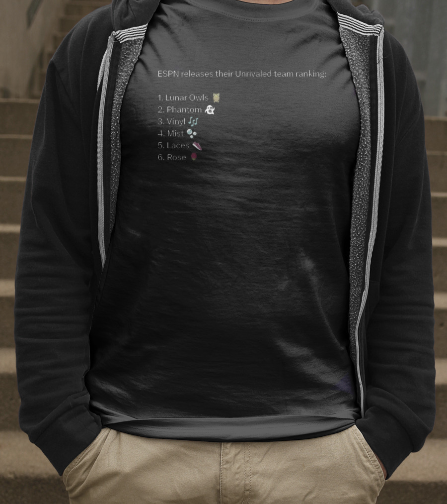 ESPN Releases Their Unrivaled Team Rankings Lunar Owls Phantom Vinyl Mist Laces Rose T-Shirt