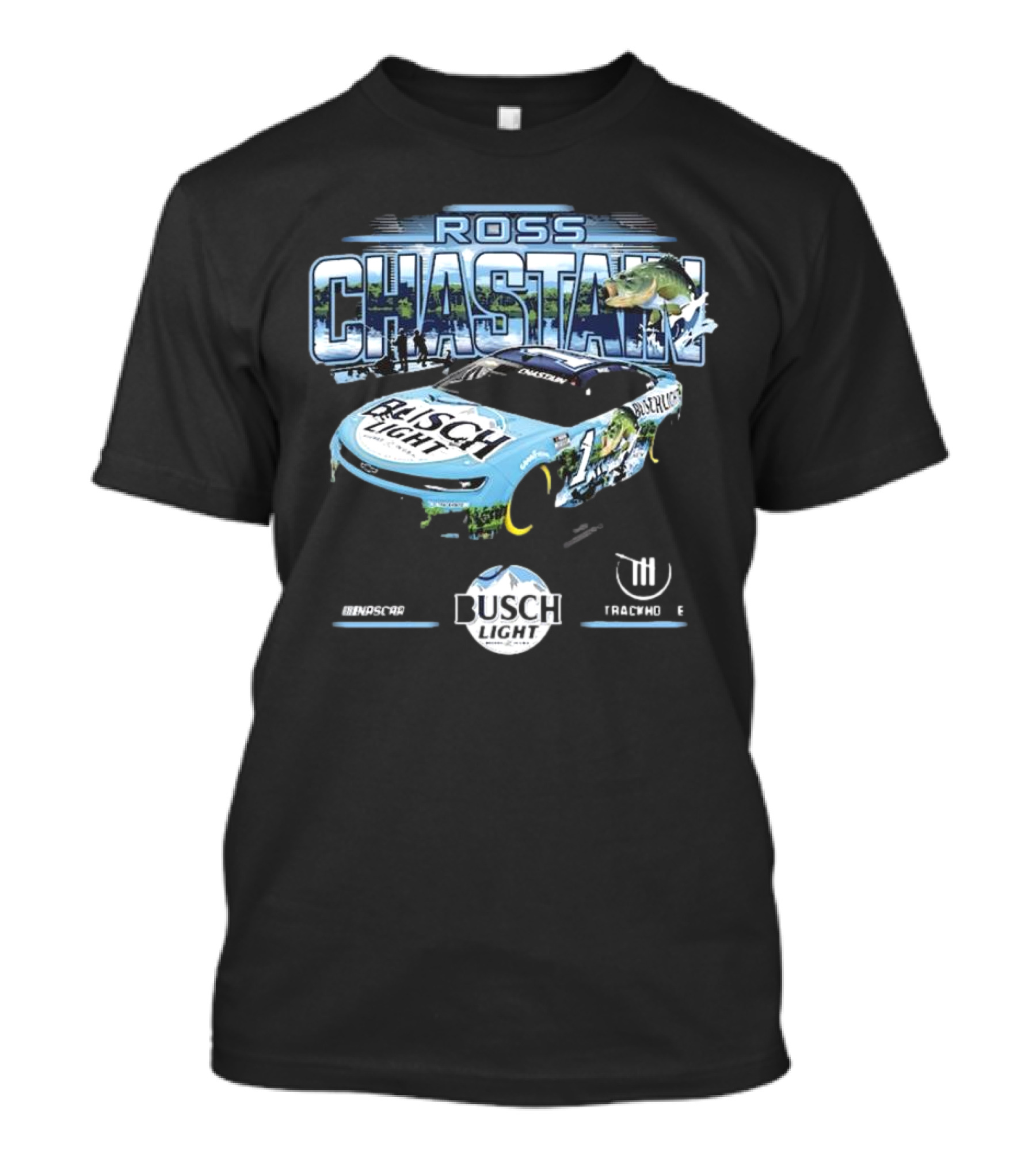 Ross Chastain Busch Light Trackhouse Racing Team Bass Car T-Shirt
