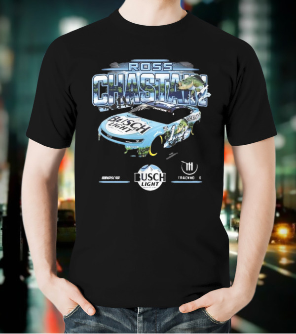 Ross Chastain Busch Light Trackhouse Racing Team Bass Car T-Shirt