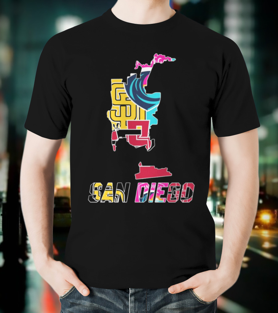San Diego Padres Aztecs Wave Sports Team T-Shirt