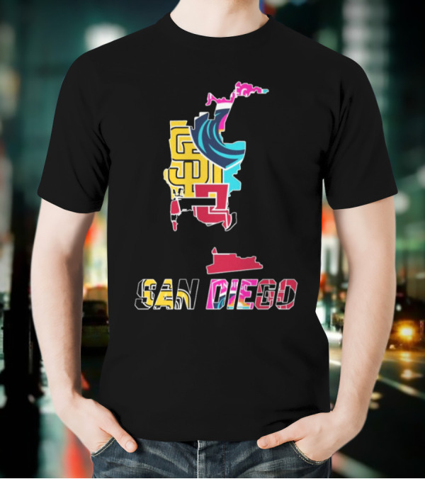 San Diego Padres Aztecs Wave Sports Team T-Shirt