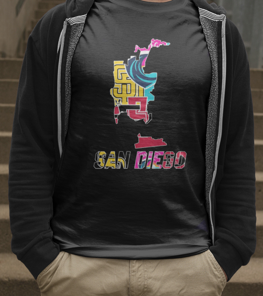 San Diego Padres Aztecs Wave Sports Team T-Shirt