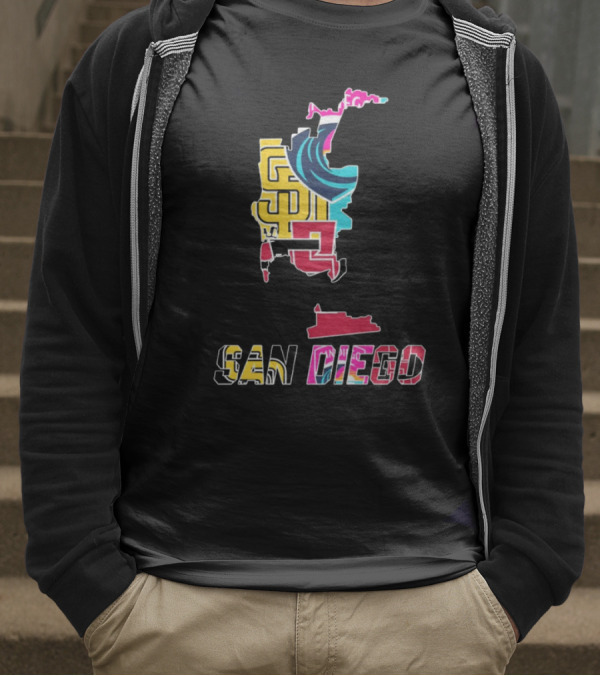 San Diego Padres Aztecs Wave Sports Team T-Shirt