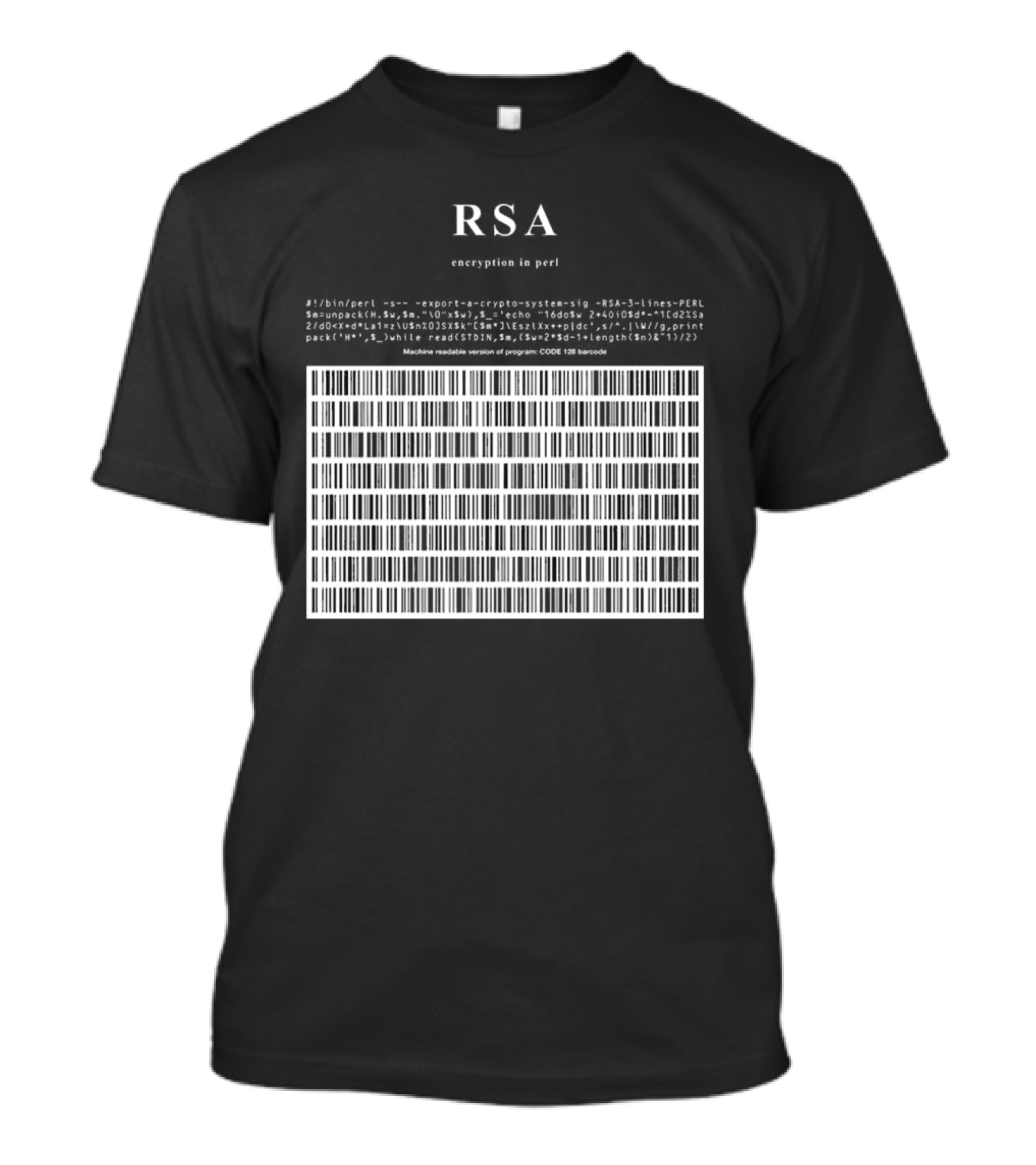 RSA Warning This Is A Munition Encryption Export Controlled Barcode Style T-Shirt