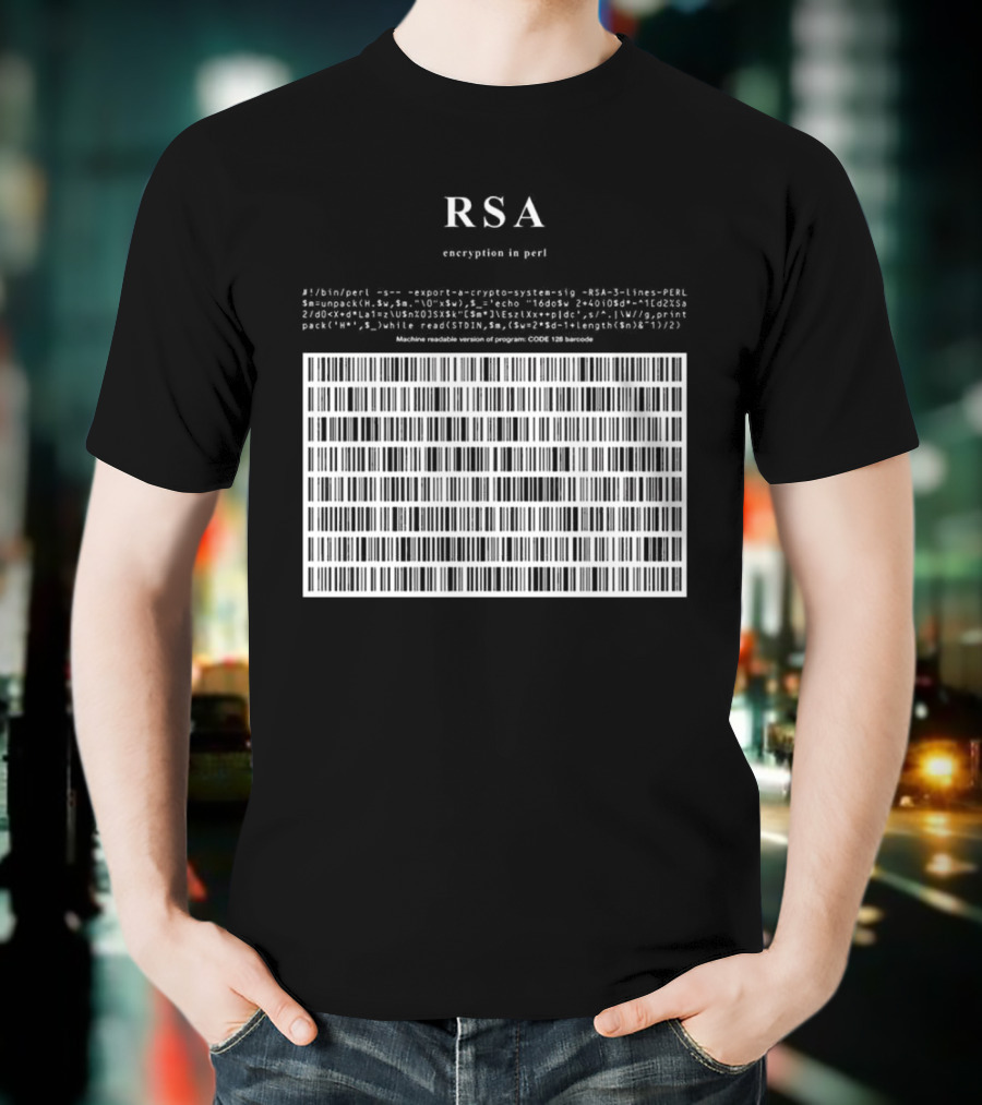 RSA Warning This Is A Munition Encryption Export Controlled Barcode Style T-Shirt